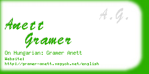 anett gramer business card